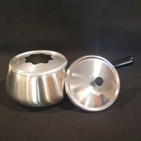 Vintage Spring Fondue Pot  MCM ~ Inox 18/8 Stainless Steel - Picture 2 of 11